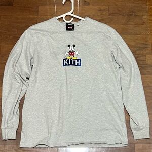 Kith x Disney Gray Long Sleeve Shirt
